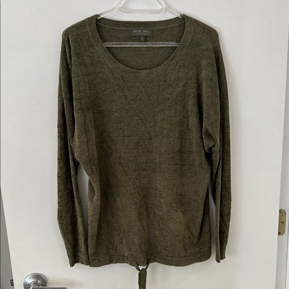 BAREFOOT Dreams Malibu Cozy Chic Green Crew Neck Long Sleeve Sweater XS - Picture 4 of 8